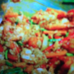 ข้าว+ผัดผงกะรี่ไก่กรอบ