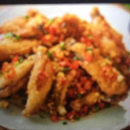 ข้าว+ไก่ย่างผัดพริกเกลือ