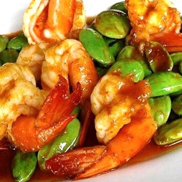 สะตอ ผัดพริกแกง - กับข้าว (เลือกเนื้อสัตว์ตามใจชอบ)