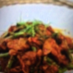 ข้าว+ผัดพริกแกงใต้เบค่อน