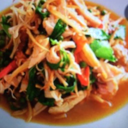 ข้าว+ผัดเผ็ดไก่กรอบ
