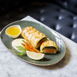Salmon En Croute with Lemon Butter Sauce