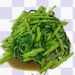 ข้าวราดผัดผักบุ้งไฟแดง