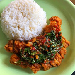 ข้าวกะเพราไก่กรอบ (ใหม่)