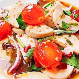 ยำหมูยอไข่เค็ม