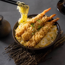 เอบิ คัตสึราเมน ราเมนหน้ากุ้งทอดราดไข่ น้ำซุปขลุกขลิก