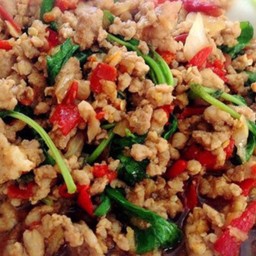 กับข้าวกระเพราหมู  ไก่