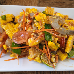 ตำข้าวโพดกุ้งสด