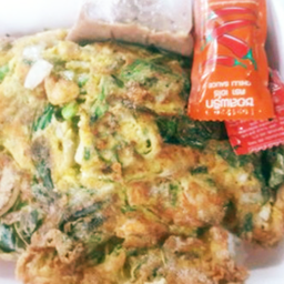 ข้าวไข่เจียวชะอมกุ้งพริกซอย
