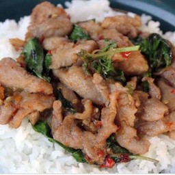 กระเพาหมูชิ้น