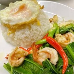 คะน้าทะเล(กุ้ง+หมึก)