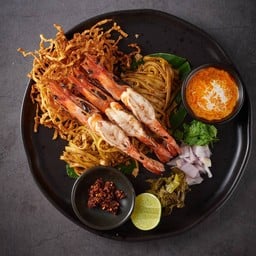 ข้าวซอยแห้งกุ้งย่าง