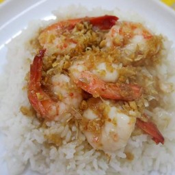 ข้าวกุ้งกระเทียม(กุ้ง6ตัว)