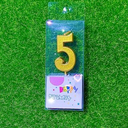 เทียนเลข 5 สีทอง