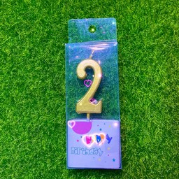 เทียนเลข 2 สีทอง