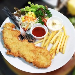 สเต็กปลาดอรี(ชุปเกล็ดขนมปังทอด)