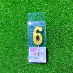 เทียนเลข 6 สีทอง