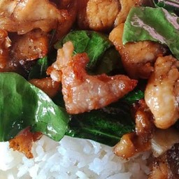 ข้าวคน้าหมูทอด