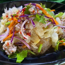 ยำวุ้นเส้น ขาไก่หมูสับ