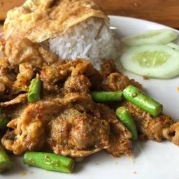 ผัดพริกแกงใต้ราดข้าว Yellow curry paste