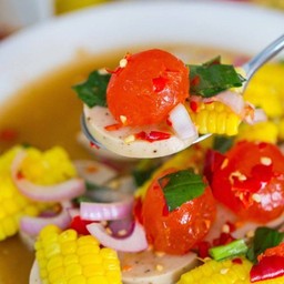 Salted Egg Yolk Salad, Vietnamese Sausage, Corn