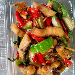 ป้าทุอาหารตามสั่งผัดไทกุ้งสด