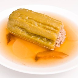 มะระยัดไส้หมูสับเห็ดหอม