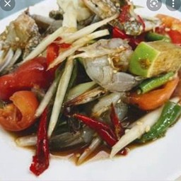 ส้มตำปูม้า+กุ้งสด(ปลาร้า)