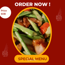 ข้าวคะน้าหมูกรอบ