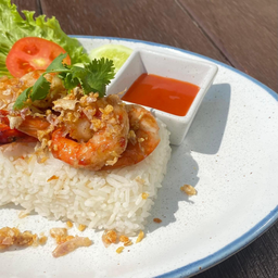 ข้าวกุ้งกระเทียม