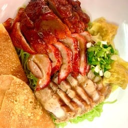 บะหมี่เป็ด+หมูแดง+หมูกรอบ