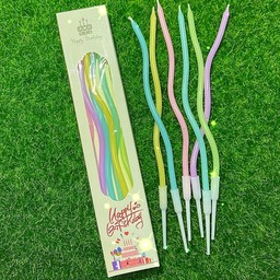 เทียนวันเกิดแบบเกลียว สีพาสเทล