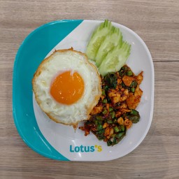 กระเพราไก่ราดข้าว (ฮันนานฮาลาลฟู้ดอาหารตามสั่ง)