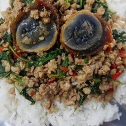 กะเพราไข่เยี่ยวม้า