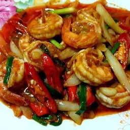 ผัดน้ำพริกเผา(กับข้าว)