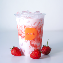นมสดสตรอเบอร์รี่ เย็น