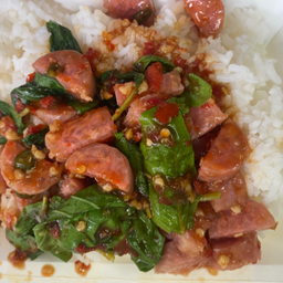 ข้าว - กะเพราแหนม