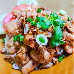 ข้าว+หมูกระเทียมนมสด