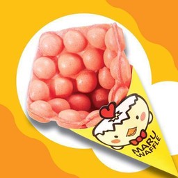 วาฟเฟิลฮ่องกงรสสตรอเบอรี่ (Delivery)