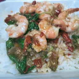ผัดกระเพรากุ้ง(กับข้าว)