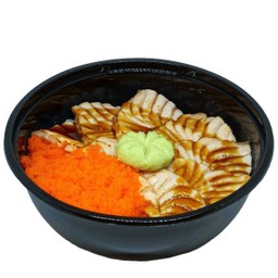 62)ข้าวหน้าแซลมอนย่างไข่กุ้ง