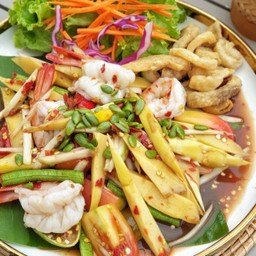 ตำเกาเหลาหน่อไม้กุ้ง