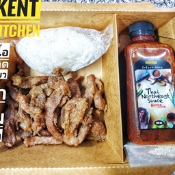 [อร่อยซ่ากับโค้ก] เนื้อแดดเดียวทอด+ข้าวสวย+น้ำจิ้มแจ่ว +  coke ออริจินัล (กระป๋อง)