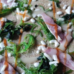 แป้งวนิลายำสร่าย + ผักโขมชีส + เบคอน