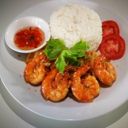 ข้าวกะหล่ำปลีผัดใส่กุ้ง