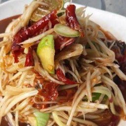 ส้มตำซั่วปูปลาร้า (ขนมจีน+มะละกอ)