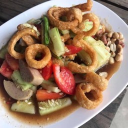 ตำแตงหมูยอ+แคปหมู