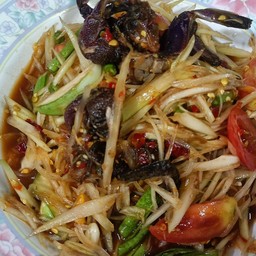 ตำปูปลาร้า+หมูแดดเดียว