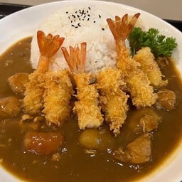 ข้าวแกงกะหรี่กุ้งทอด