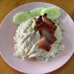 ข้าวมันไก่+หมูเเดงธรรมดา